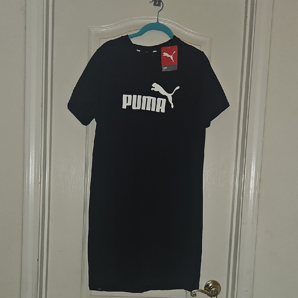 Puma Black Tee Dress with White Logo
